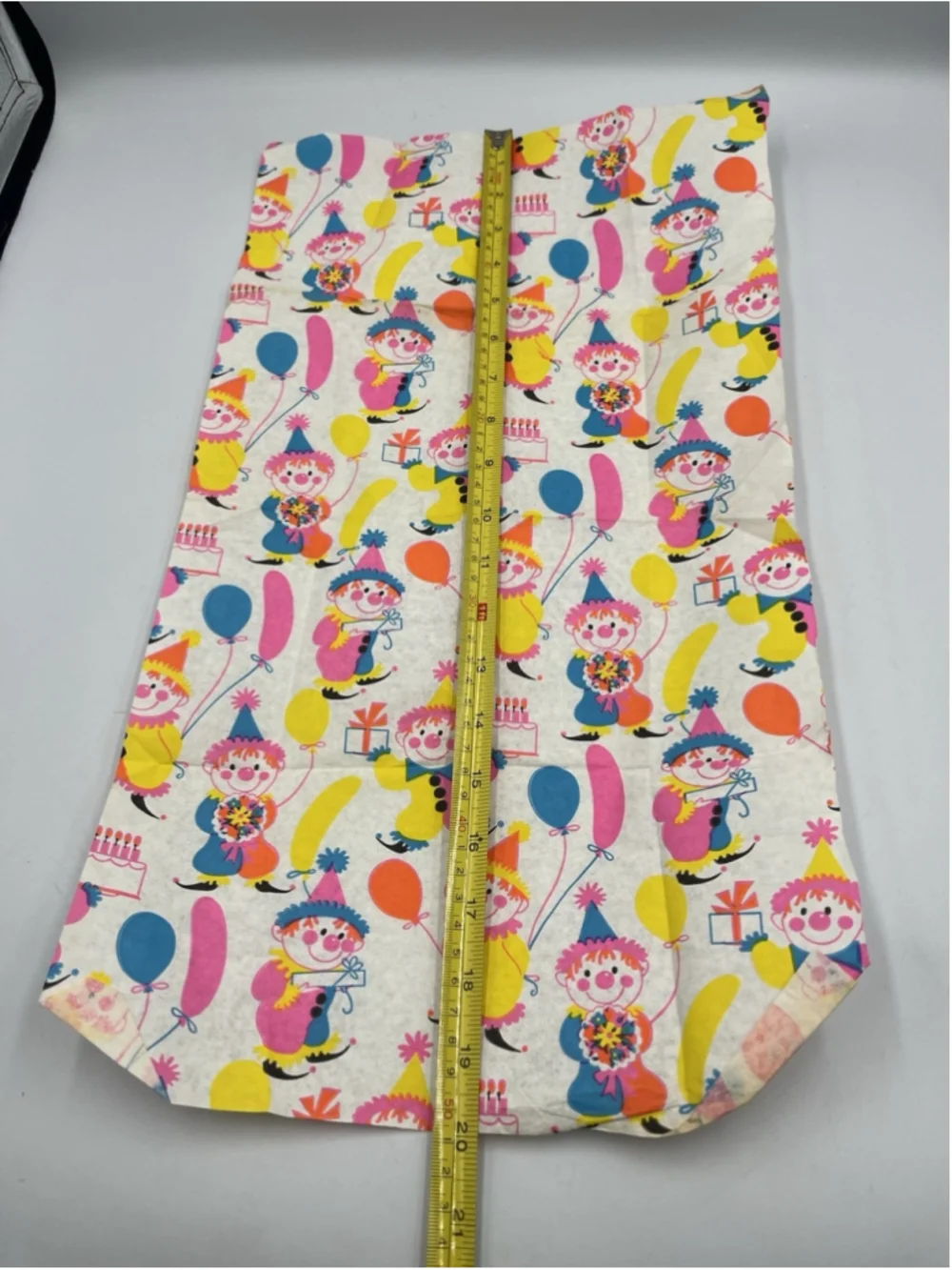 Vintage Tissue Paper 1960s Clowns Birthday 1 Sheet SEE ALL BRIGHT PRINT